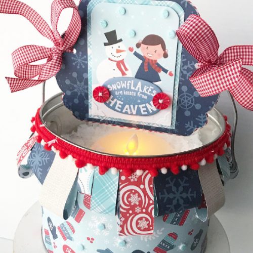 Snowy Altered Gift Pail by Shellye McDaniel for Scrapbook Adhesives by 3L