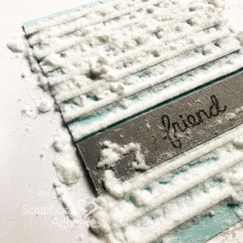 Hello Friend Striped Background Technique by Teri Anderson for Scrapbook Adhesives by 3L