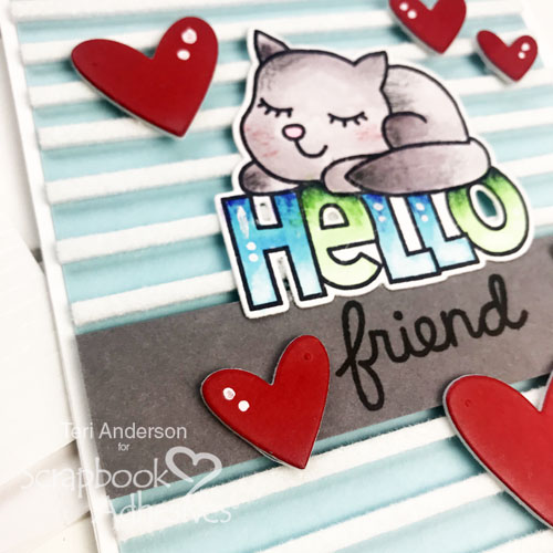 Hello Friend Striped Background Technique by Teri Anderson for Scrapbook Adhesives by 3L