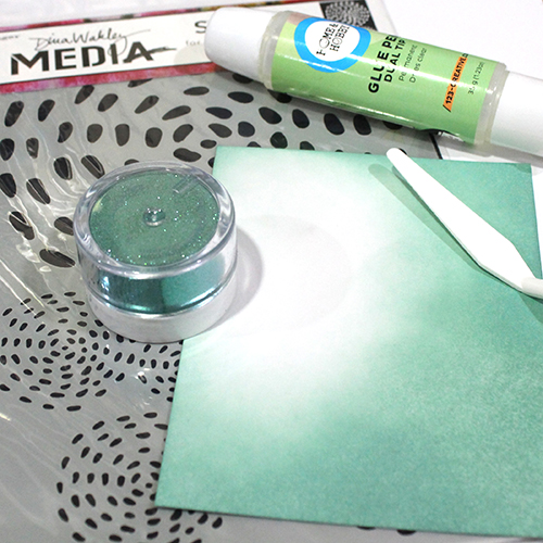 How to use a Stencil and Glitter on a Background by Tracy McLennon for Scrapbook Adhesives by 3L 