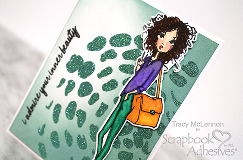 How to use a Stencil and Glitter on a Background by Tracy McLennon for Scrapbook Adhesives by 3L
