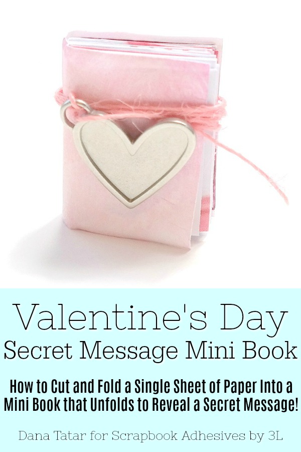 Secret Message Mini Book by Dana Tatar for Scrapbook Adhesives by 3L