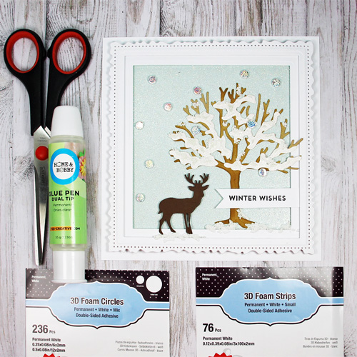 Framed Winter Wishes Card by Yvonne van de Grijp for Scrapbook Adhesives by 3L