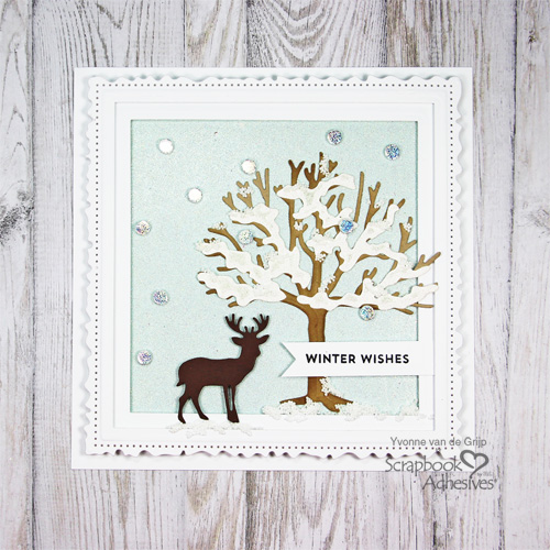 Framed Winter Wishes Card by Yvonne van de Grijp for Scrapbook Adhesives by 3L