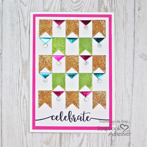 Celebrate Card with 3D Foam Pennants Card by Yvonne van de Grijp for Scrapbook Adhesives by 3L