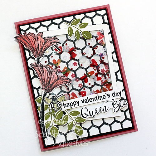 Queen Bee Shaker Card Tutorial by Connie Mercer for Scrapbook Adhesives by 3L