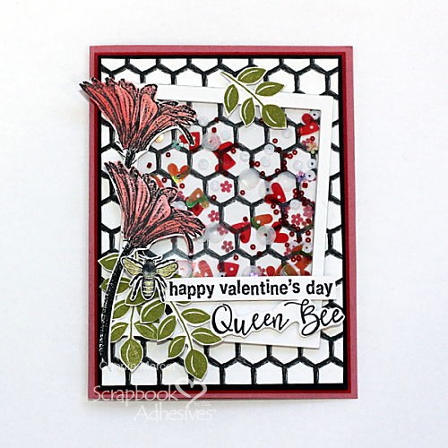 Queen Bee Shaker Card Tutorial by Connie Mercer for Scrapbook Adhesives by 3L