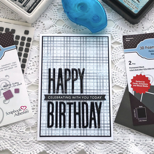 Bold and Simple Masculine Birthday Card by Judy Hayes for Scrapbook Adhesives by 3L