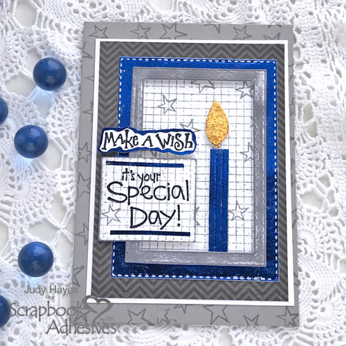 Foiled Candle Birthday Card by Judy Hayes for Scrapbook Adhesives by 3L