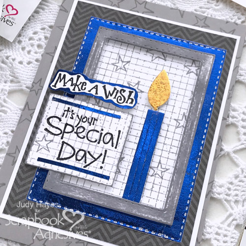 Foiled Candle Birthday Card by Judy Hayes for Scrapbook Adhesives by 3L