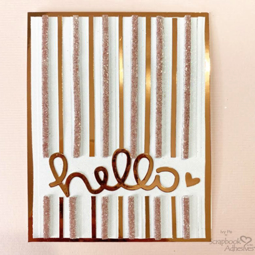 Glitter Striped Hello Card by Ivy Pe for Scrapbook Adhesives by 3L