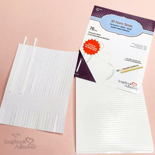 Glitter Striped Hello Card by Ivy Pe for Scrapbook Adhesives by 3L