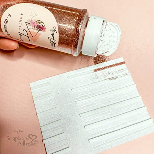 Glitter Striped Hello Card by Ivy Pe for Scrapbook Adhesives by 3L