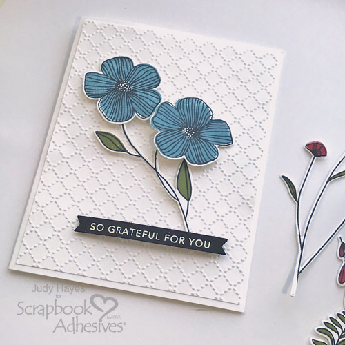 Grateful for You Flower Card by Judy Hayes for Scrapbook Adhesives by 3L