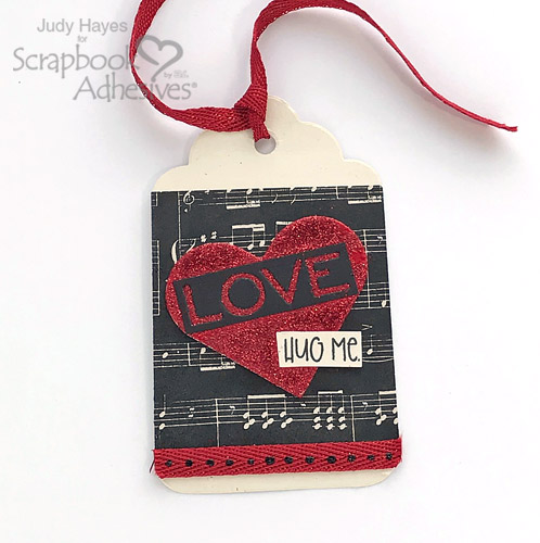 Valentine's Day Heart Tags Tutorial by Judy Hayes for Scrapbook Adhesives by 3L