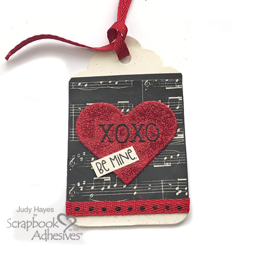 Valentine's Day Heart Tags Tutorial by Judy Hayes for Scrapbook Adhesives by 3L