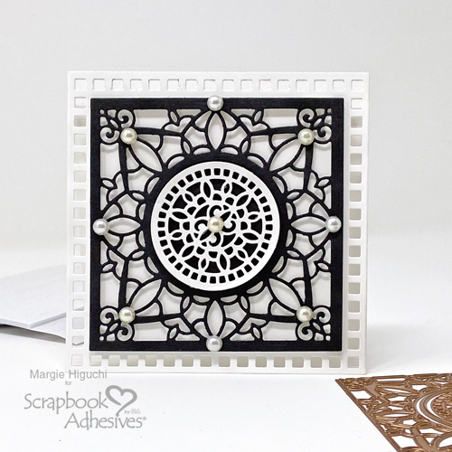 All Occasion Lace Square Card Tutorial by Margie Higuchi for Scrapbook Adhesives by 3L