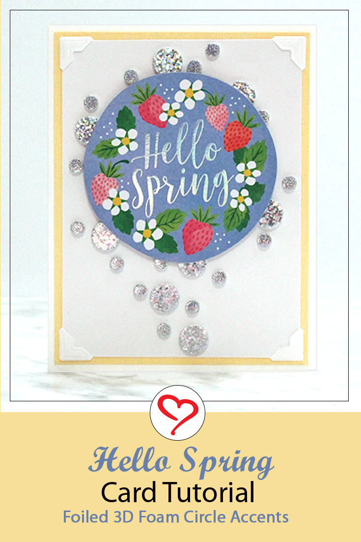 Circled Hello Spring Card Tutorial by Tracy McLennon for Scrapbook Adhesives by 3L