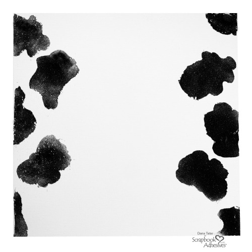DIY Cow Print Paper with Adhesive Sheets by Dana Tatar for Scrapbook Adhesives by 3L