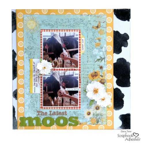 DIY Cow Print Paper with Adhesive Sheets by Dana Tatar for Scrapbook Adhesives by 3L 