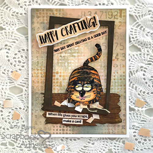 Happy Crafting Scrap Card by Judy Hayes for Scrapbook Adhesives by 3L