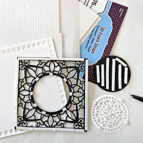 All Occasion Lace Square Card Tutorial by Margie Higuchi for Scrapbook Adhesives by 3L