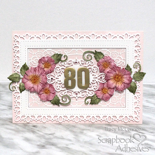 Intricate 80th Birthday Card Tutorial by Tracy McLennon for Scrapbook Adhesives by 3L