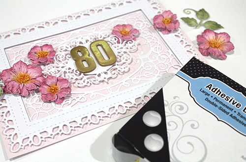 Intricate 80th Birthday Card Tutorial by Tracy McLennon for Scrapbook Adhesives by 3L