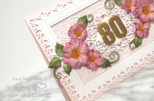 Intricate 80th Birthday Card Tutorial by Tracy McLennon for Scrapbook Adhesives by 3L