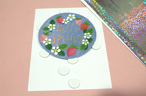 Circled Hello Spring Card Tutorial by Tracy McLennon for Scrapbook Adhesives by 3L