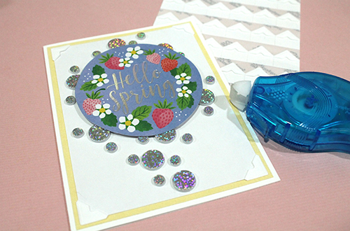 Circled Hello Spring Card Tutorial by Tracy McLennon for Scrapbook Adhesives by 3L