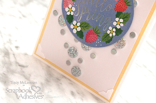 Circled Hello Spring Card Tutorial by Tracy McLennon for Scrapbook Adhesives by 3L