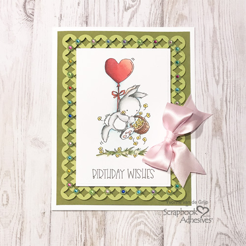 Jeweled Birthday Wishes Card by Yvonne van de Grijp for Scrapbook Adhesives by 3L 