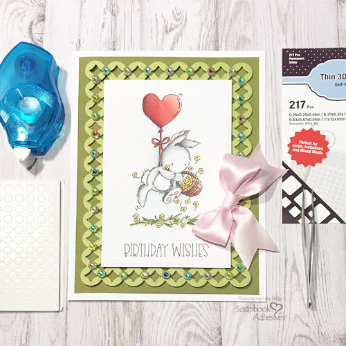 Jeweled Birthday Wishes Card by Yvonne van de Grijp for Scrapbook Adhesives by 3L 