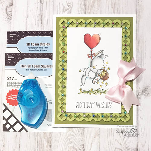 Jeweled Birthday Wishes Card by Yvonne van de Grijp for Scrapbook Adhesives by 3L 