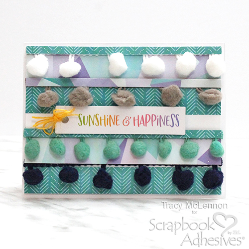 Fun Pom Pom Card Tutorial by Tracy McLennon for Scrapbook Adhesives by 3L 