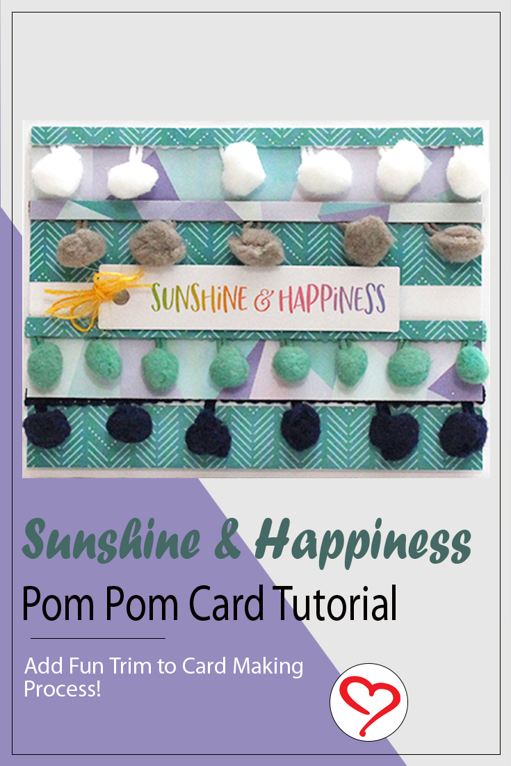 Fun Pom Pom Card Tutorial by Tracy McLennon for Scrapbook Adhesives by 3L Pinterest