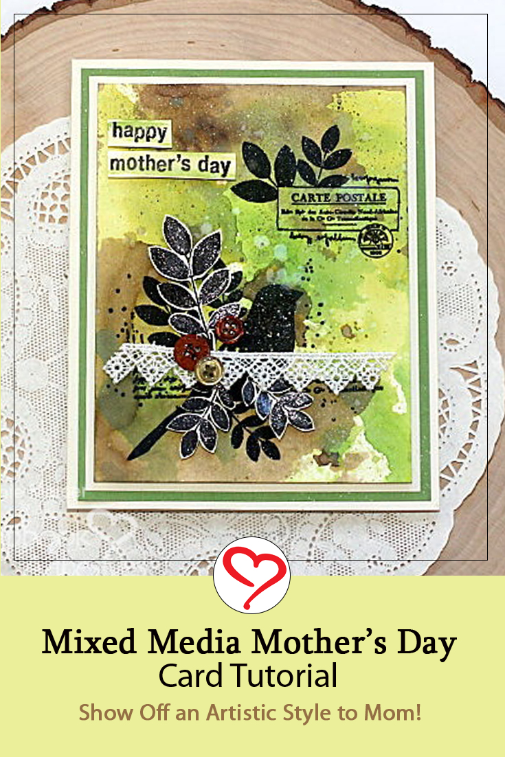 Mixed Media Style Mother's Day Card by Connie Mercer for Scrapbook Adhesives by 3L Pinterest