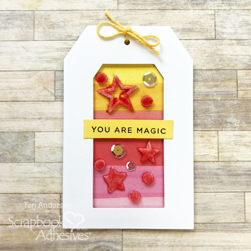 Birthday Window Tags Tutorial by Teri Anderson for Scrapbook Adhesives by 3L