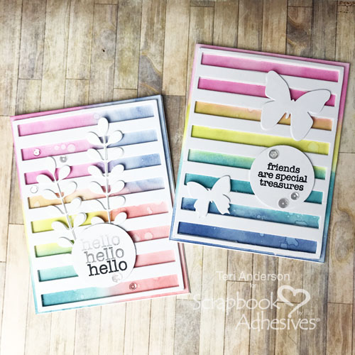 Friendship Card with Inked Background by Teri Anderson for Scrapbook Adhesives by 3L