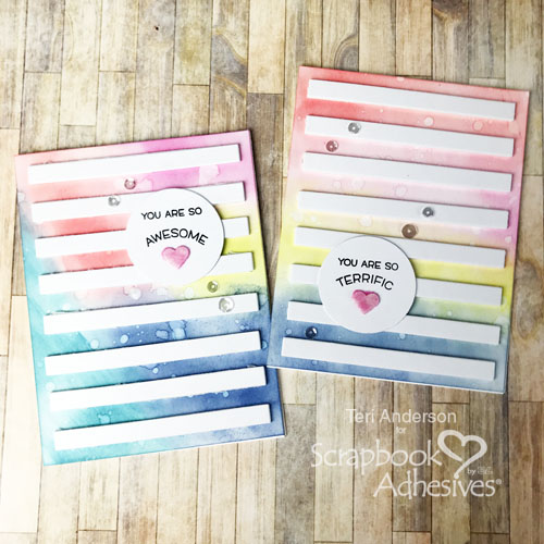 Friendship Card with Inked Background by Teri Anderson for Scrapbook Adhesives by 3L