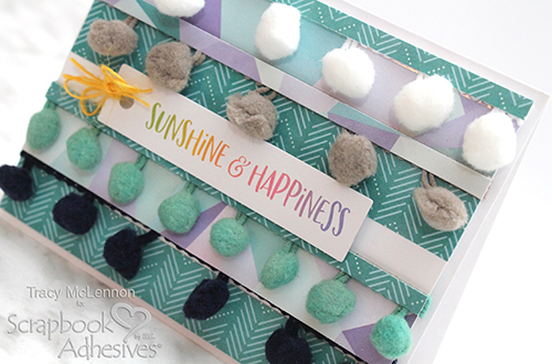 Fun Pom Pom Card Tutorial by Tracy McLennon for Scrapbook Adhesives by 3L 