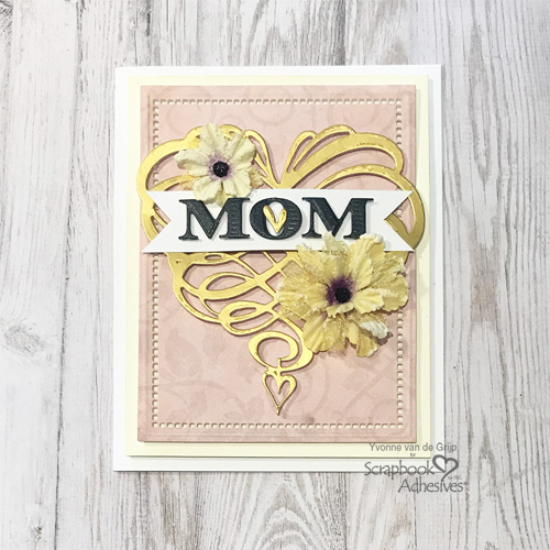 Swirl Heart Mom Card by Yvonne van de Grijp for Scrapbook Adhesives by 3L 