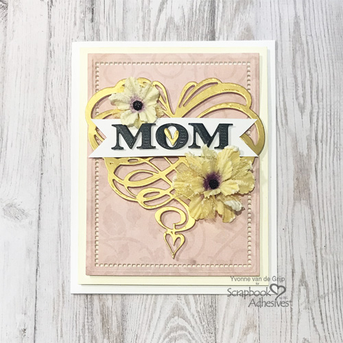 Swirl Heart Mom Card by Yvonne van de Grijp for Scrapbook Adhesives by 3L