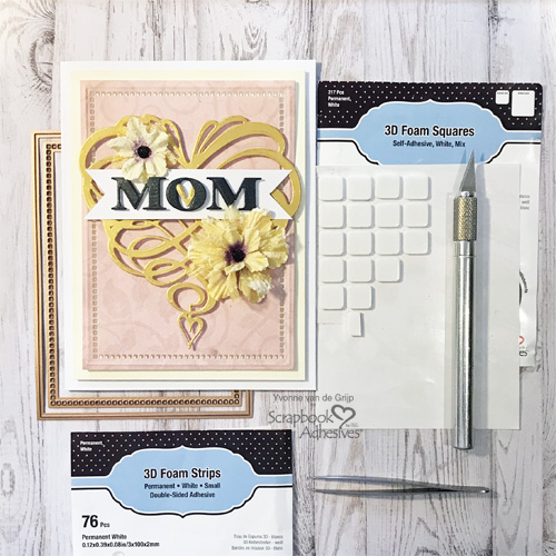 Swirl Heart Mom Card by Yvonne van de Grijp for Scrapbook Adhesives by 3L