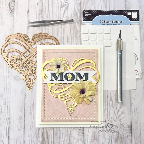 Swirl Heart Mom Card by Yvonne van de Grijp for Scrapbook Adhesives by 3L 