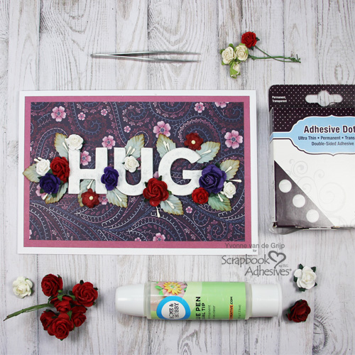 Floral Hug Card Tutorial by Yvonne van de Grijp for Scrapbook Adhesives by 3L