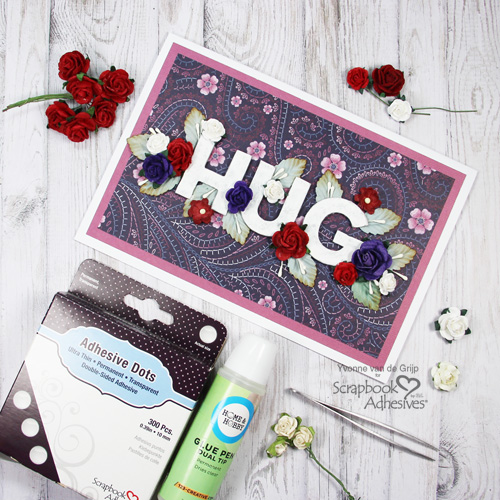 Floral Hug Card Tutorial by Yvonne van de Grijp for Scrapbook Adhesives by 3L 