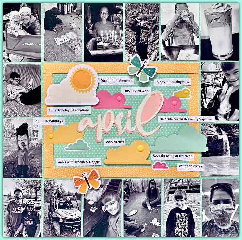 Monthly Recap Scrapbook Layout by Christine Meyer for Scrapbook Adhesives by 3L