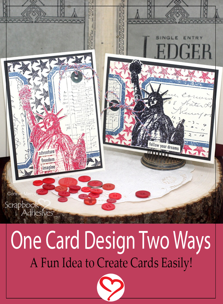 One Embossed Card Design Two Ways by Connie Mercer for Scrapbook Adhesives by 3L